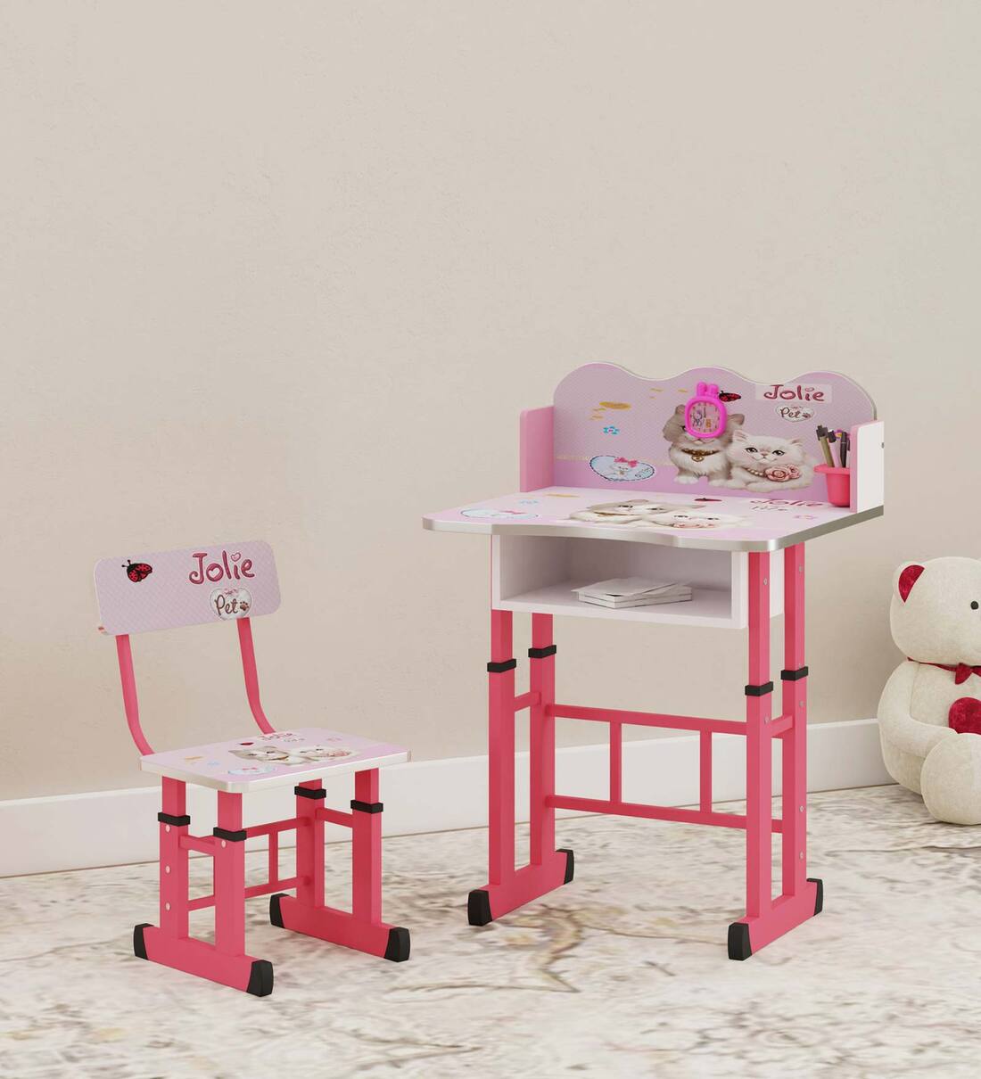 Pink study best sale table for kids