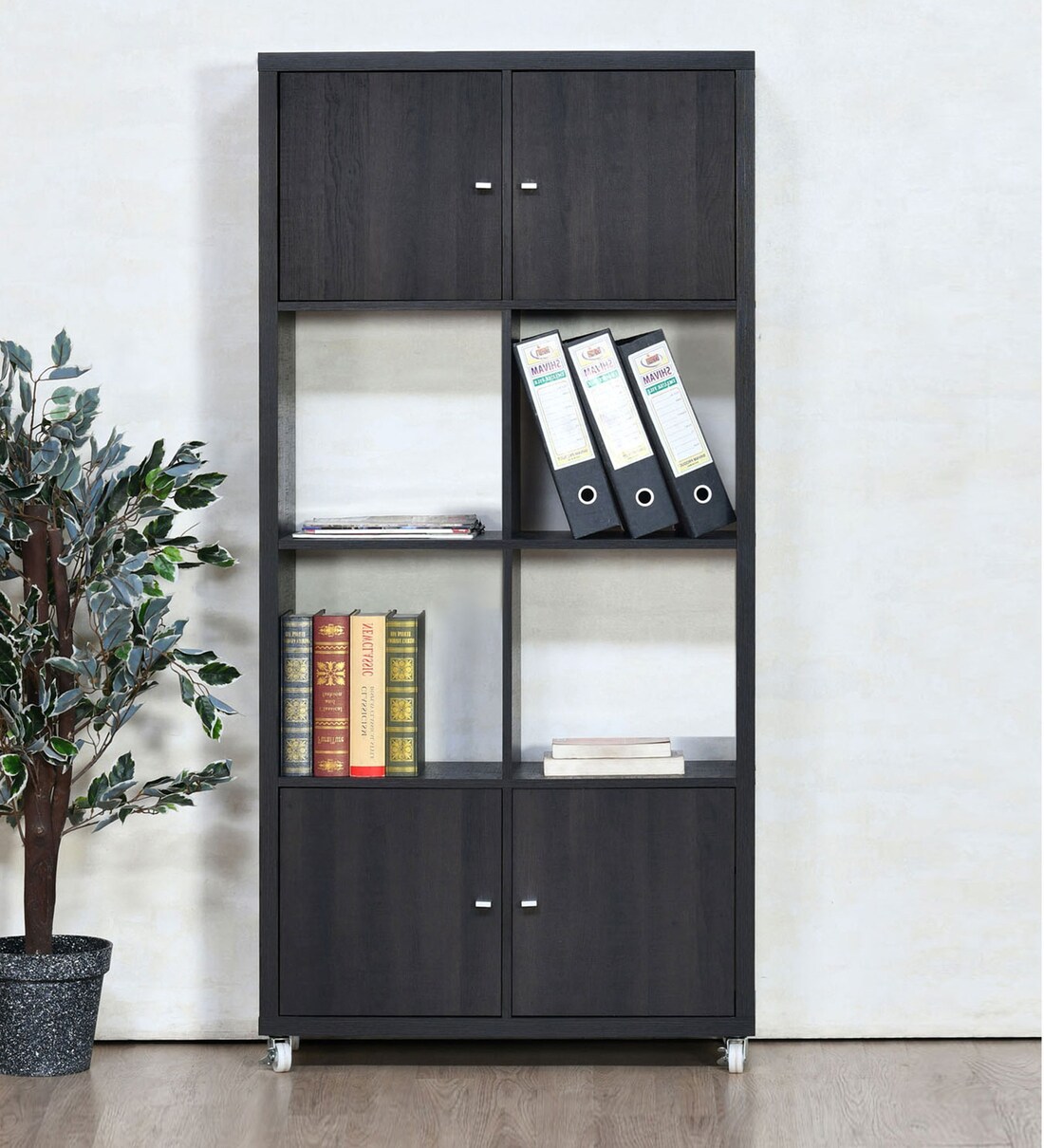 Buy Joss Book Shelf in Light Charcoal Grey Finish at 44 OFF by