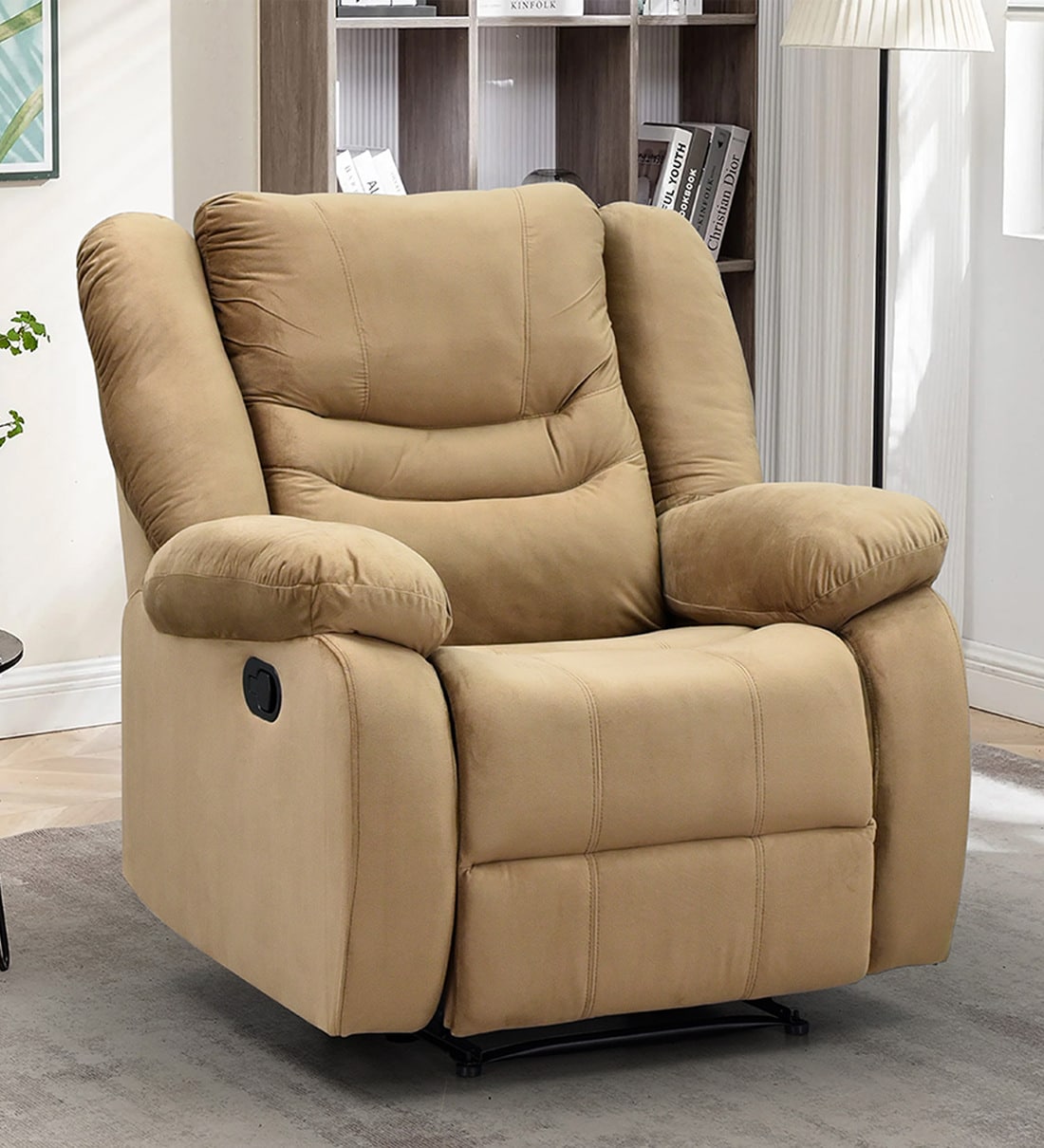 Buy Joy Fabric Manual 1 Seater Recliner In Light Brown Colour At 65 Off By Royaloak Pepperfry 5281