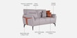 Jonas Leatherette 2 Seater Sofa In Oyster Grey Colour