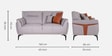 Jonas Leatherette 2 Seater Sofa In Oyster Grey Colour