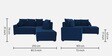 Jordan Fabric LHS Sectional Sofa in Blue Colour