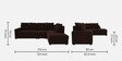 Jordan Fabric LHS Sectional Sofa in Brown Colour
