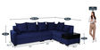Jordan Fabric RHS Sectional Sofa in Navy Blue Colour with box