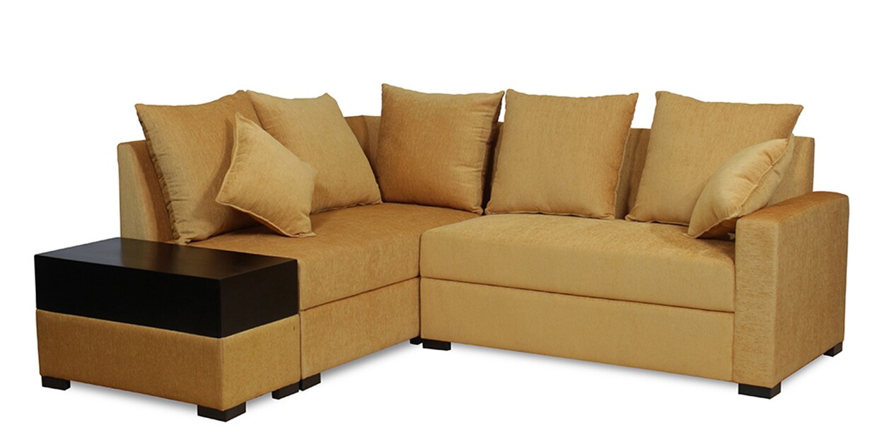Buy Jordan Fabric RHS Sectional Sofa(2+Lounger)in Brown Colour by Muebles Casa Online