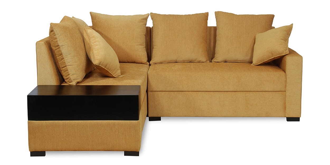 Buy Jordan Fabric RHS Sectional Sofa(2+Lounger)in Brown Colour by