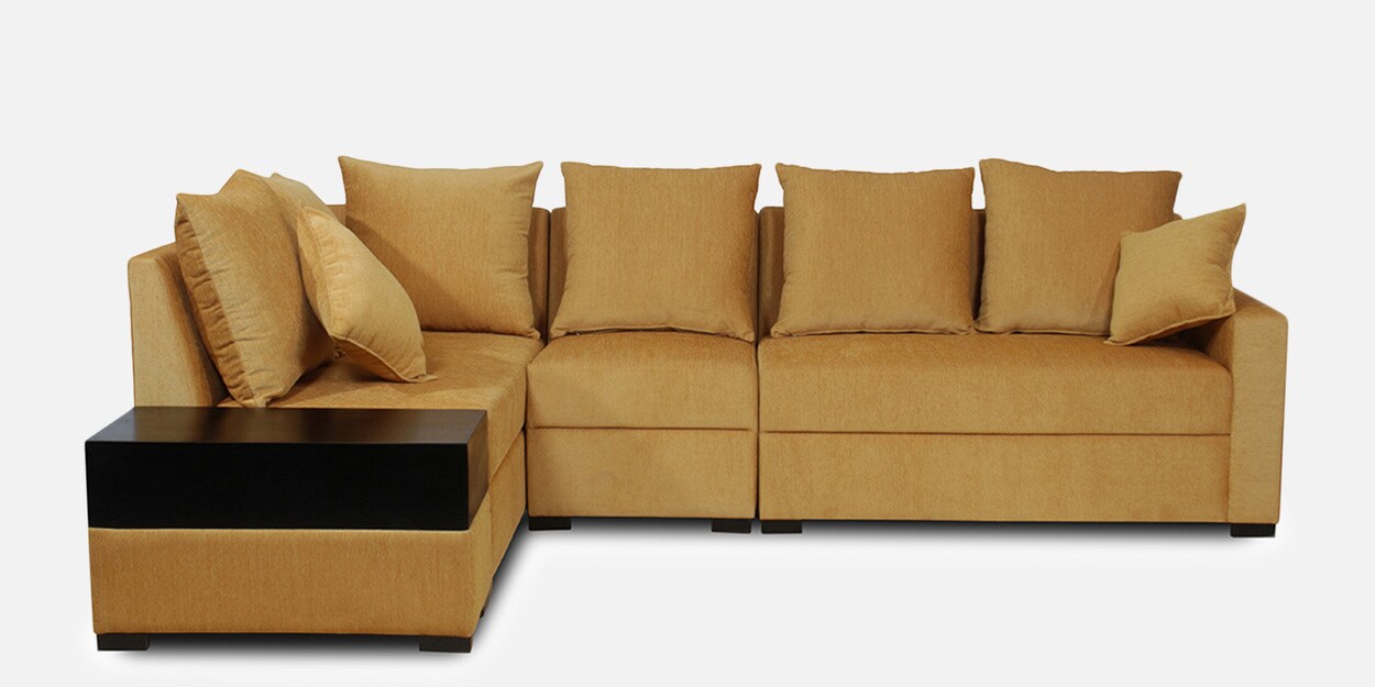 Buy Jordan Fabric RHS Sectional Sofa ( 3+ Lounger) in Brown Colour at