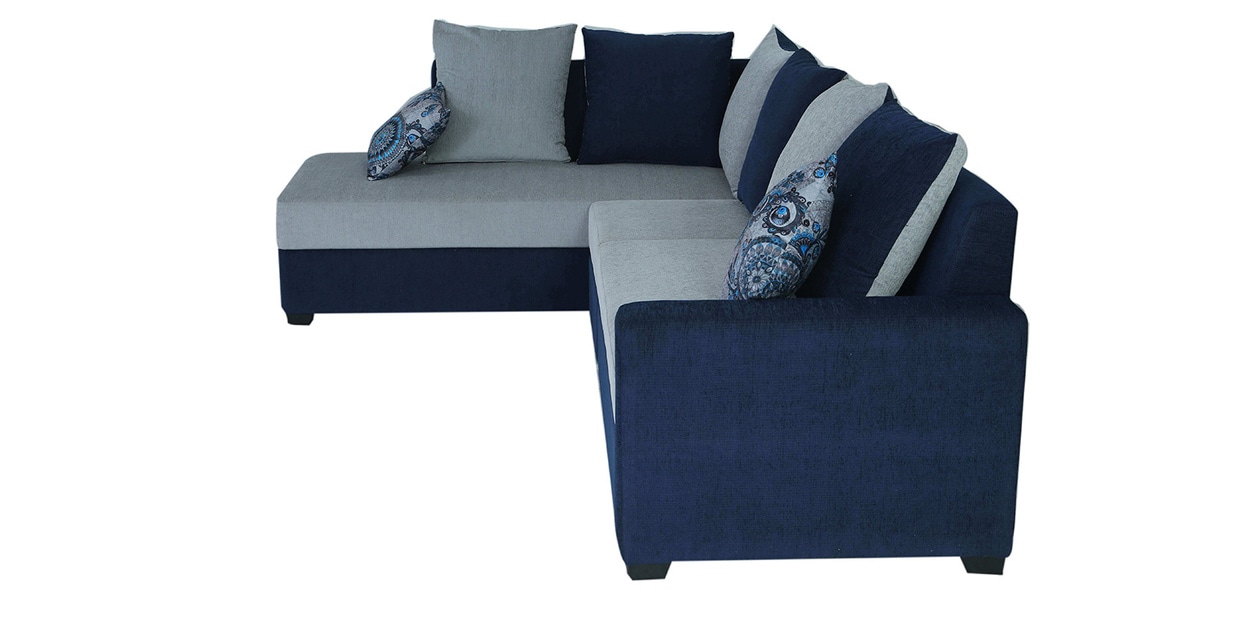 Buy Jordan RHS Sectional Sofa In Blue & Grey Colour By Muebles Casa