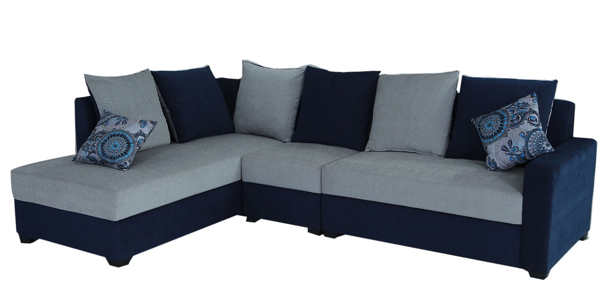 Buy Jordan RHS Sectional Sofa In Blue & Grey Colour By Muebles Casa