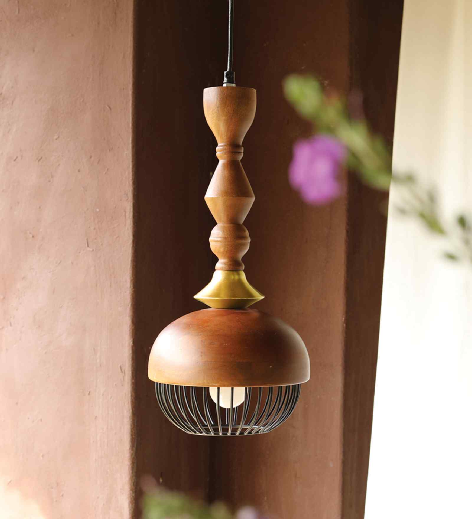 Jodha Gold Hanging Lamp Tall