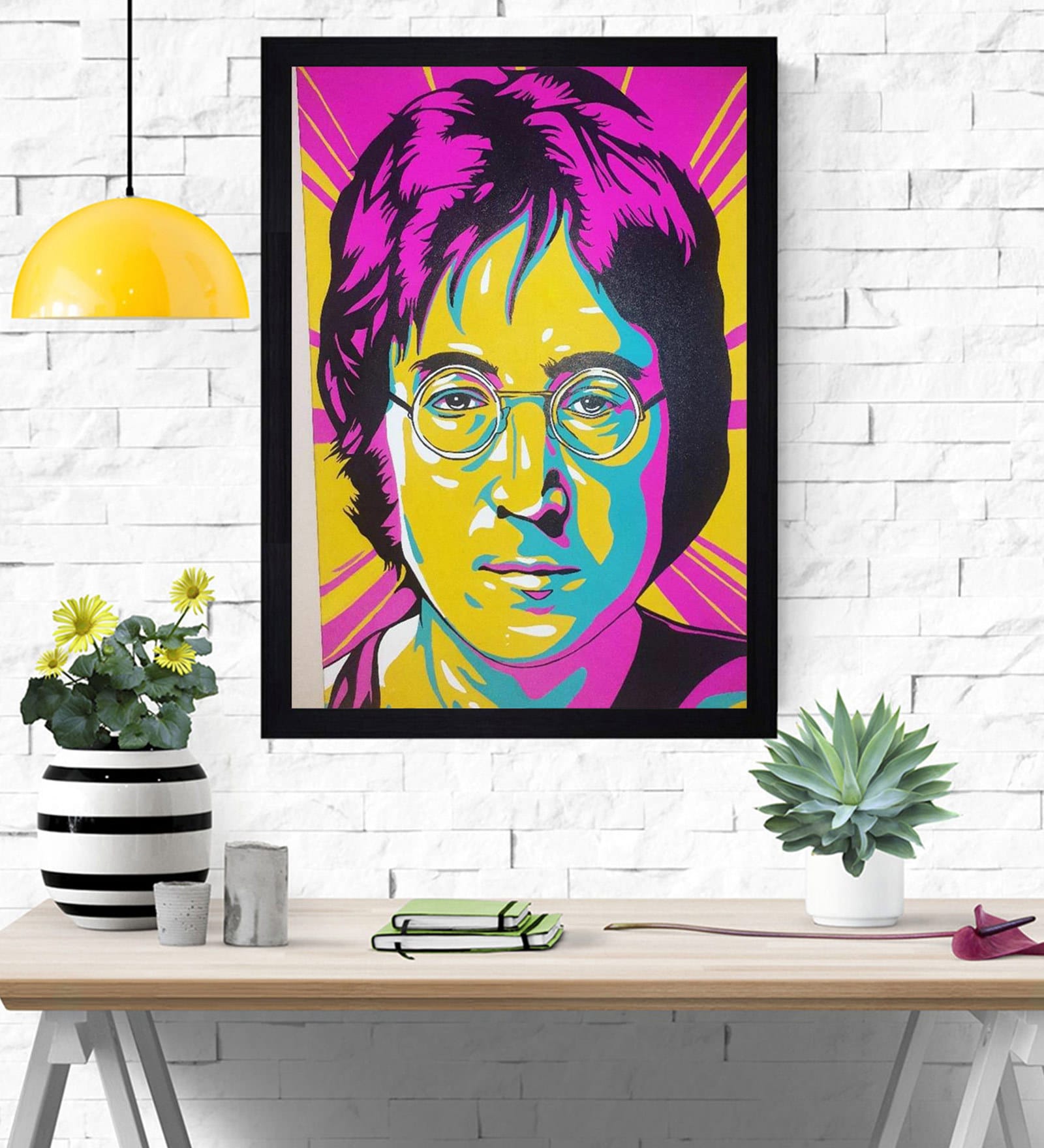 John Lennon Wooden Framed Art Print