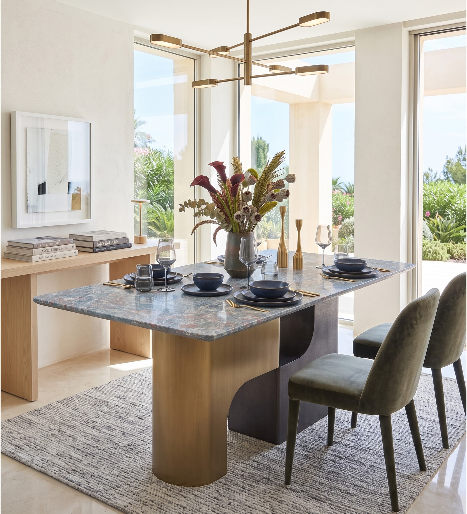 Jora 6 Seater MarbleTop Dining Table