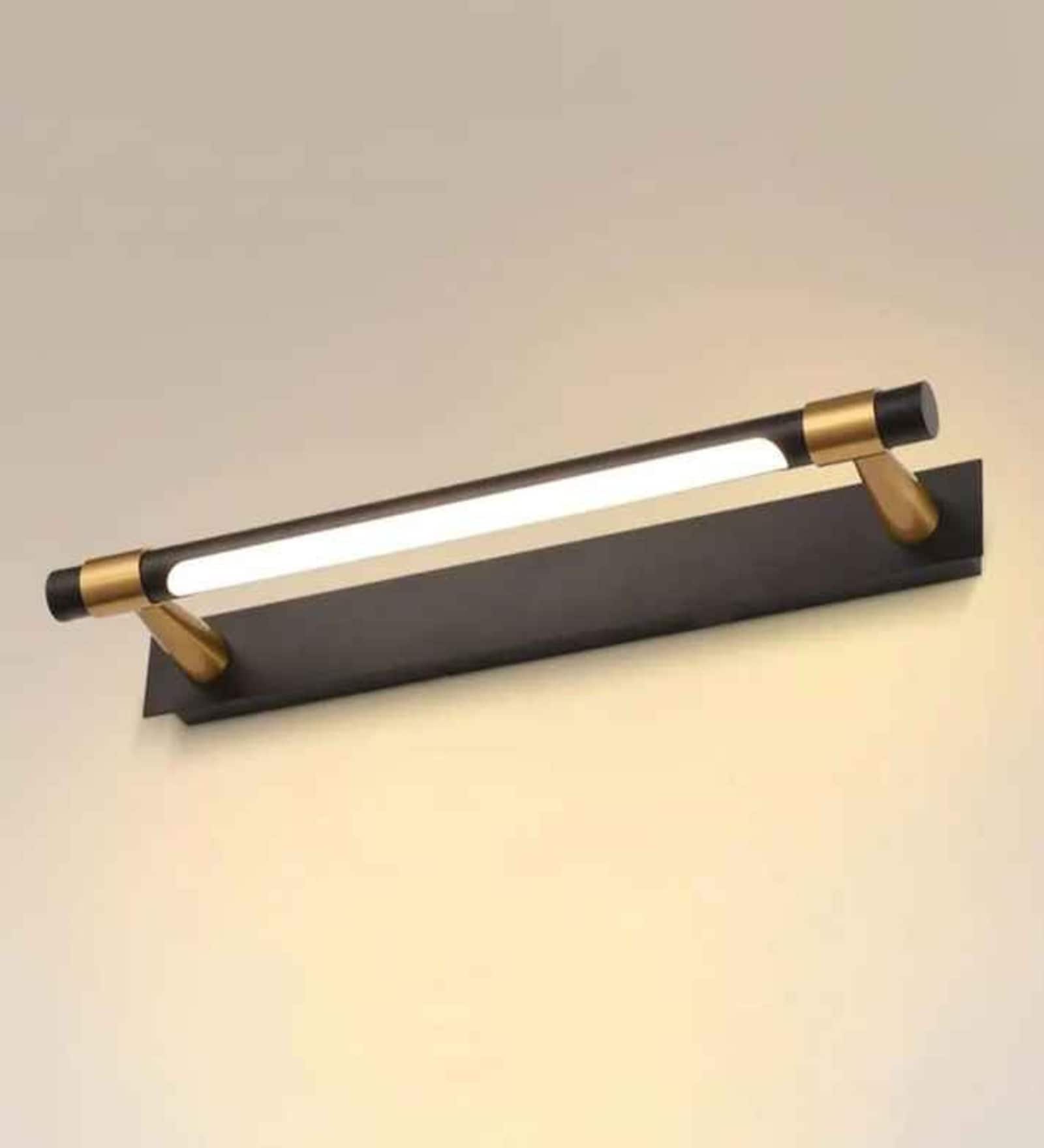 Jordan 570mm Mirror Light Black & Gold Body Tri-Color LED 18W Modern Bathroom Vanity Wall Light