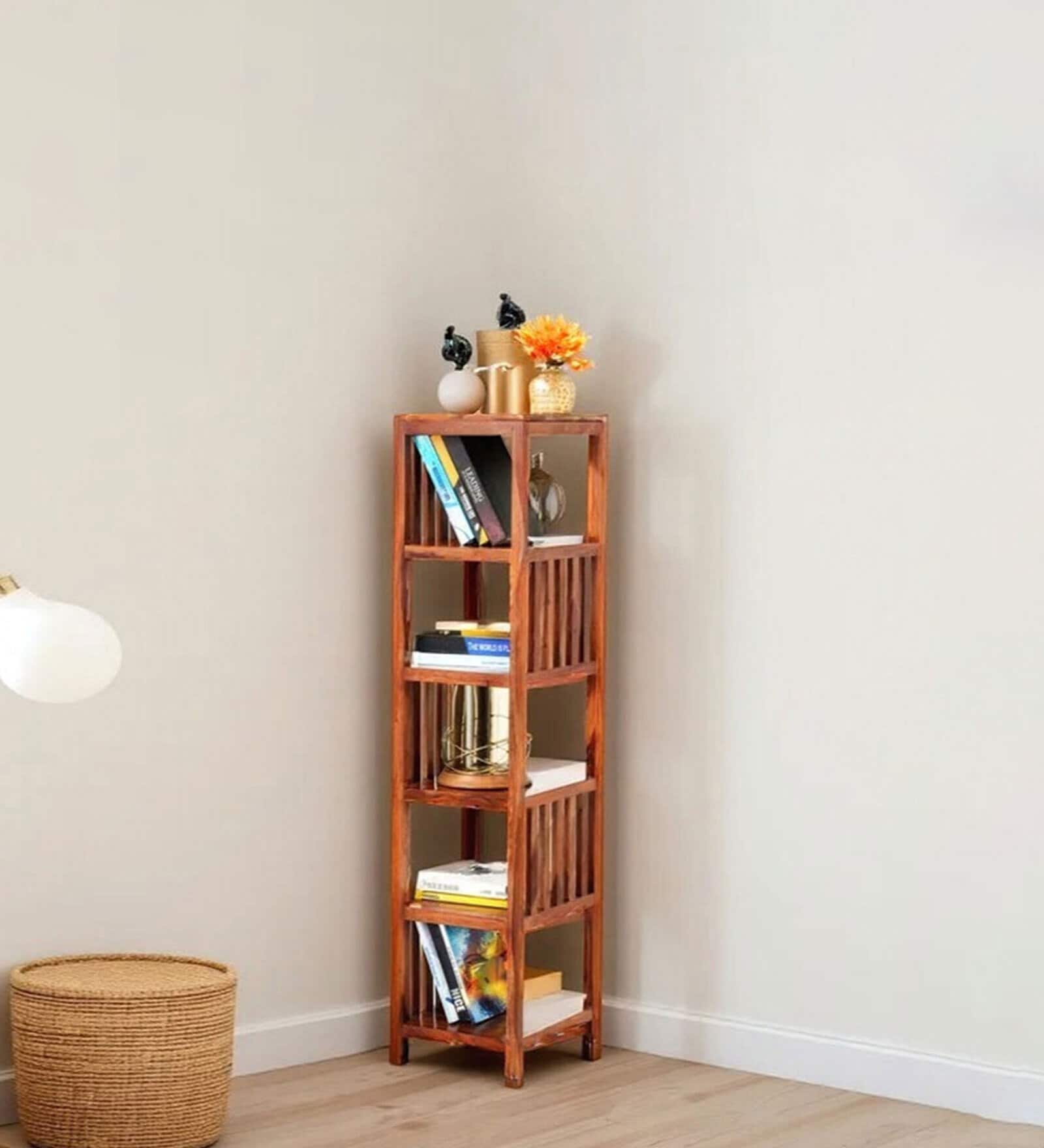 Jordon Bookshelf with 5 Racks in Brown Finish