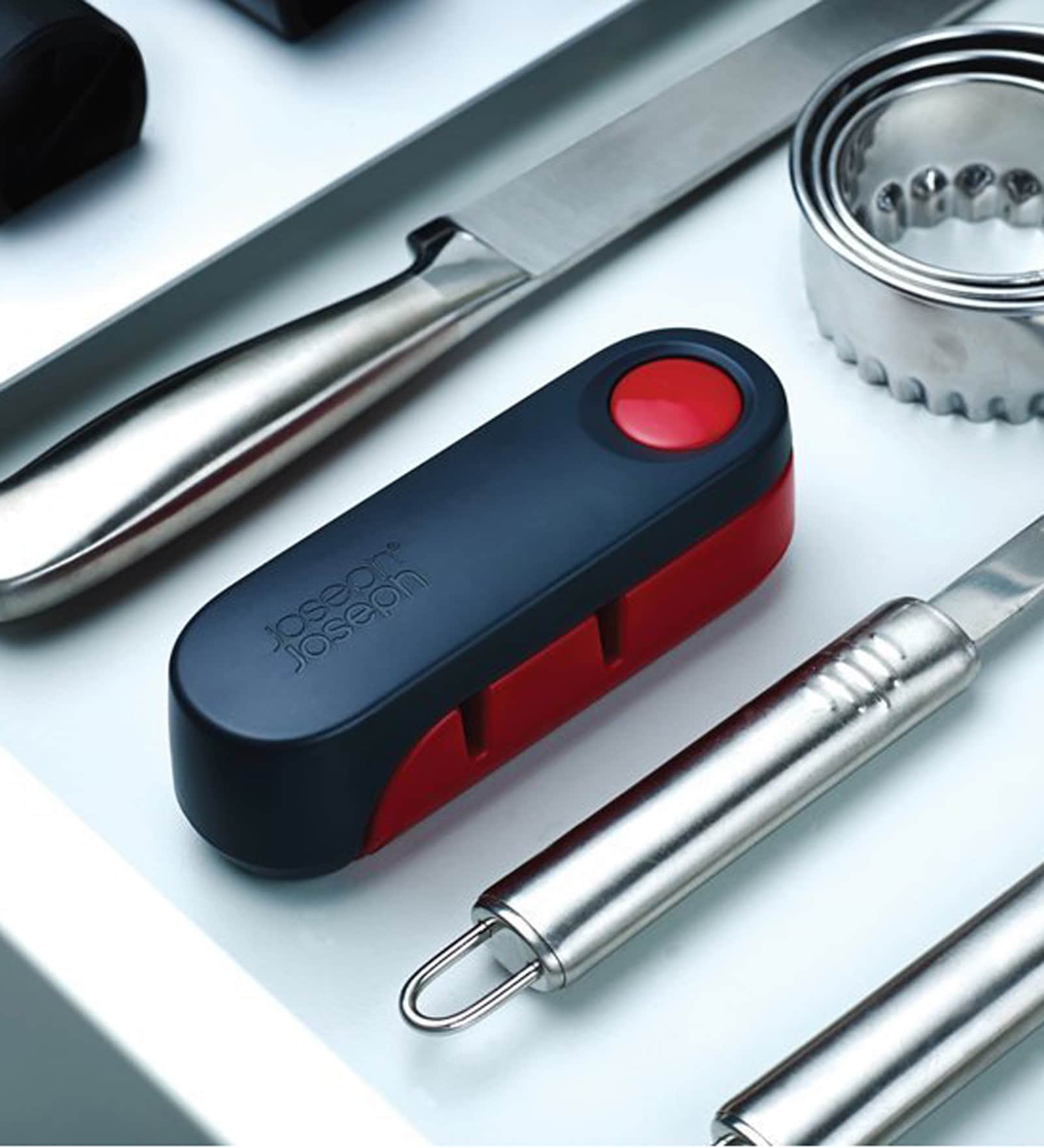 Buy Knife Sharpener Rota Dark Grey & Red Stainless Steel Online