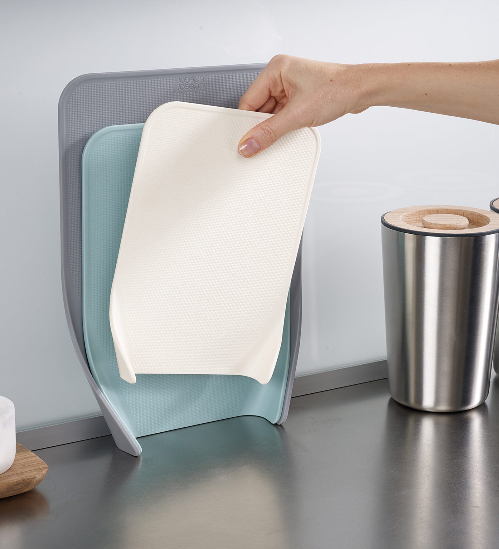 Joseph joseph Nest 3 piece Chopping Board Set, Nesting Compact Boards, Dishwasher safe