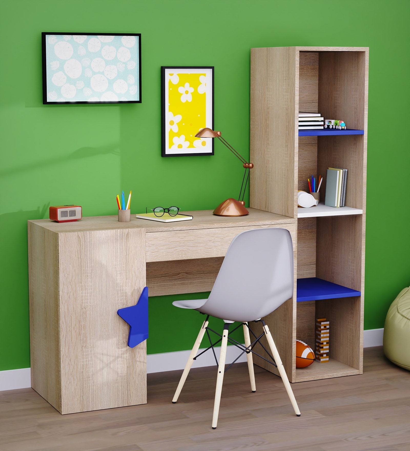 Joy Ride Study Table In Blue Colour