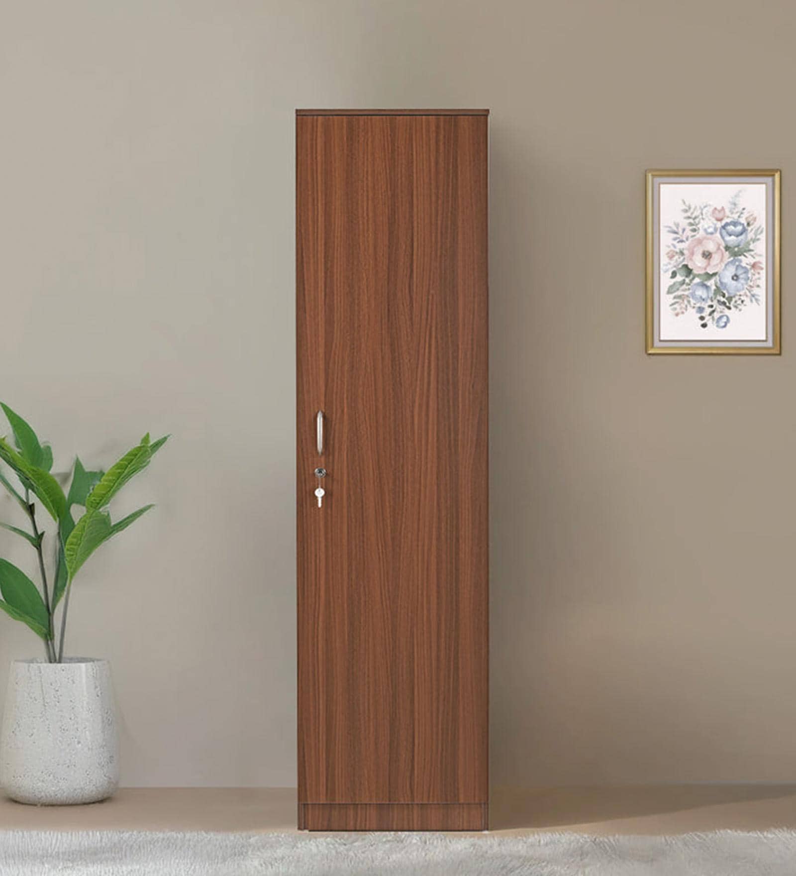 Joyce 1 Door Wardrobe in Classic Walnut Finish