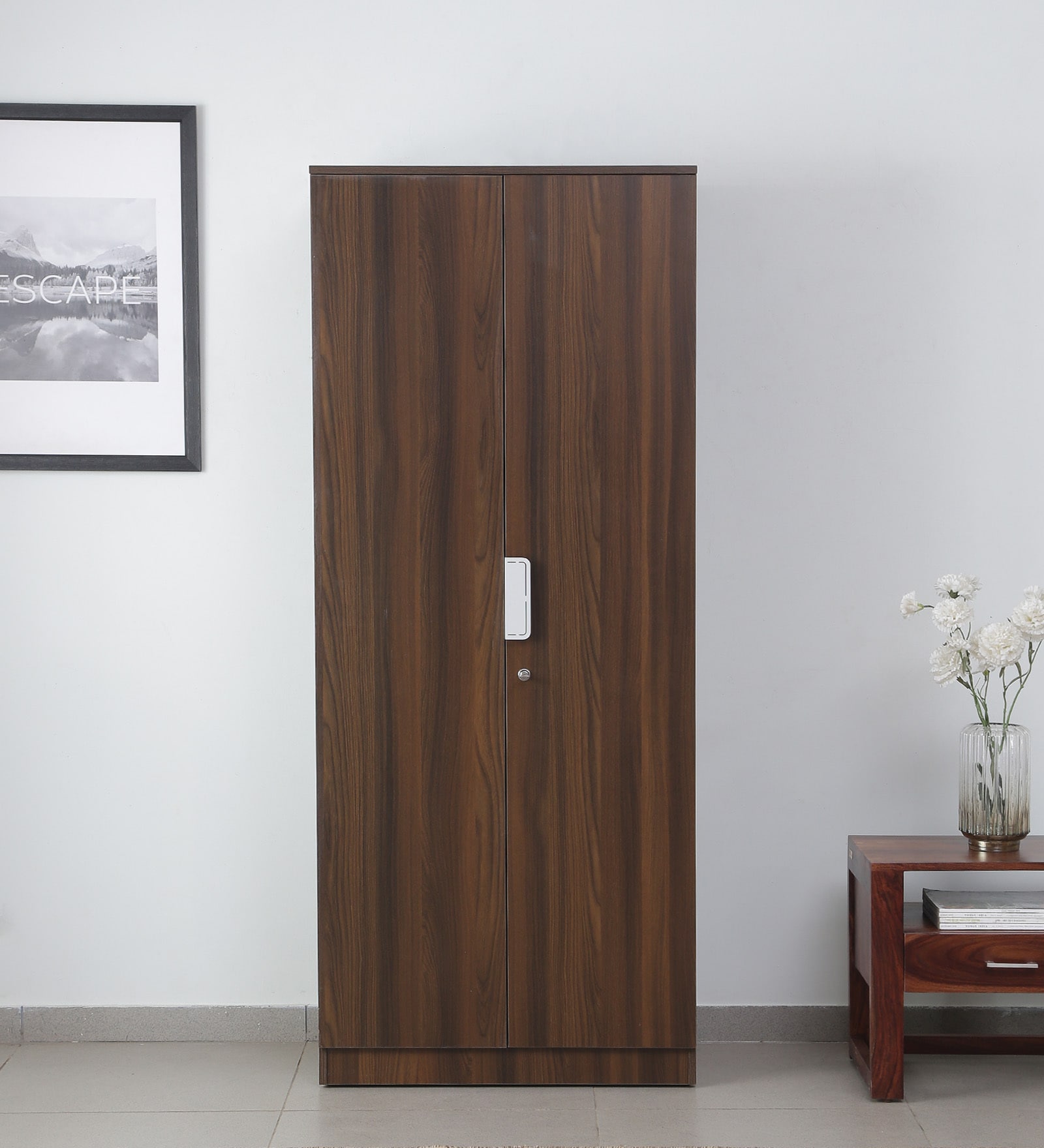 Joyce 2 Door Wardrobe in Walnut Finish