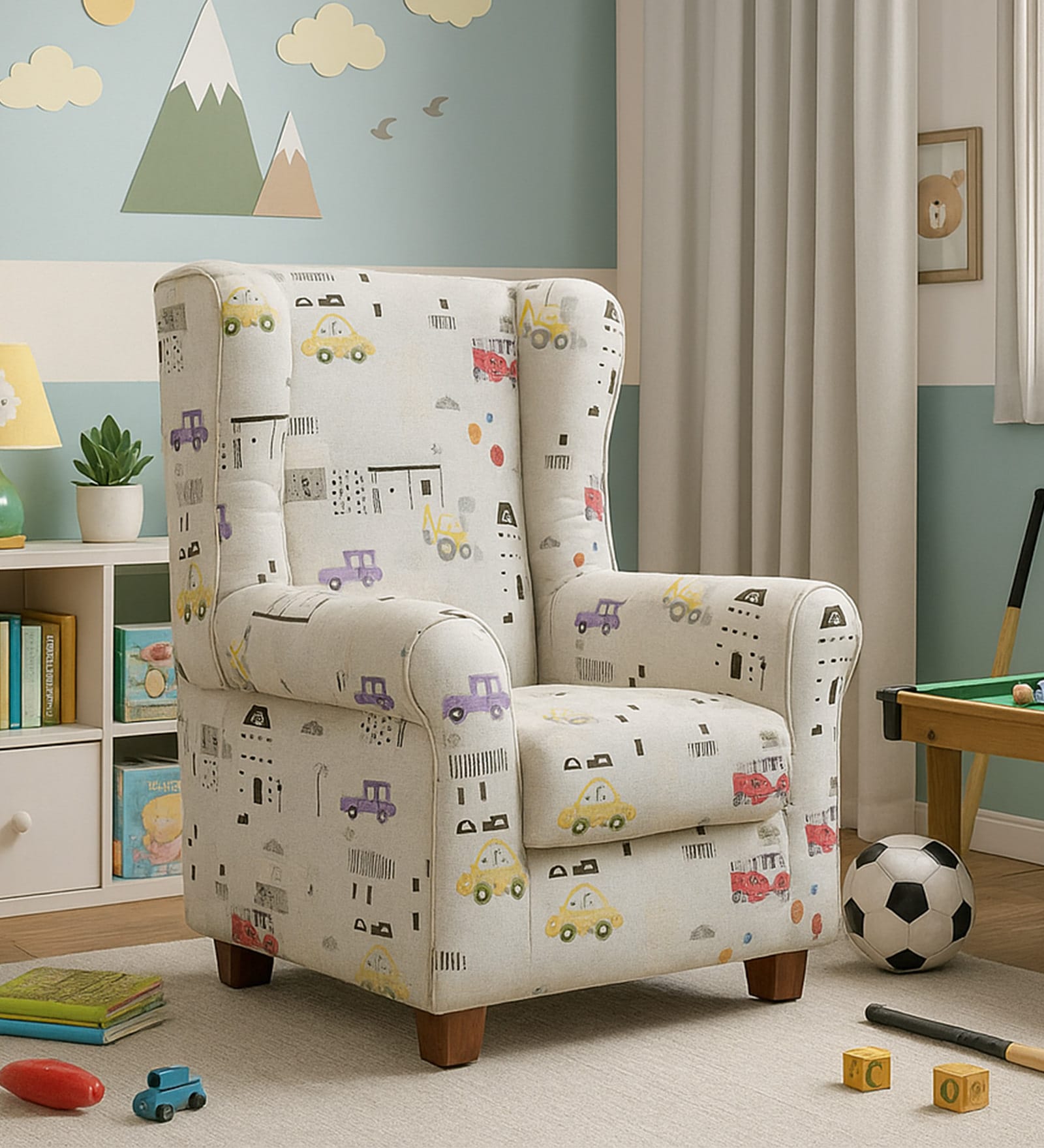 Joyville High Back Kids Sofa In Dark Grey Colour