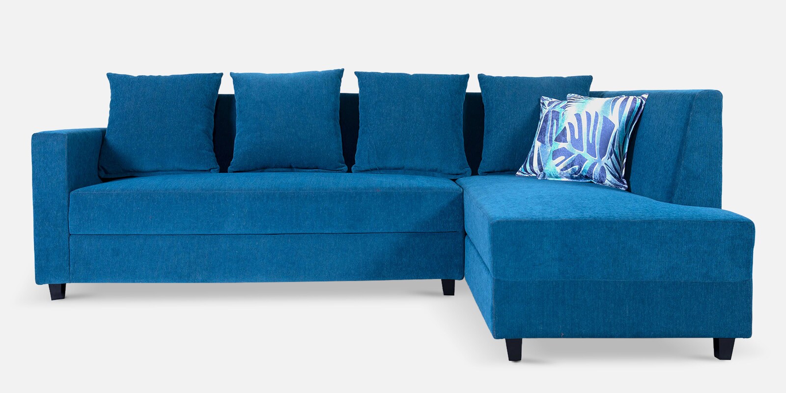 Buy Jordan Fabric LHS Sectional Sofa ( 3+ Lounger) in Blue Colour at 20