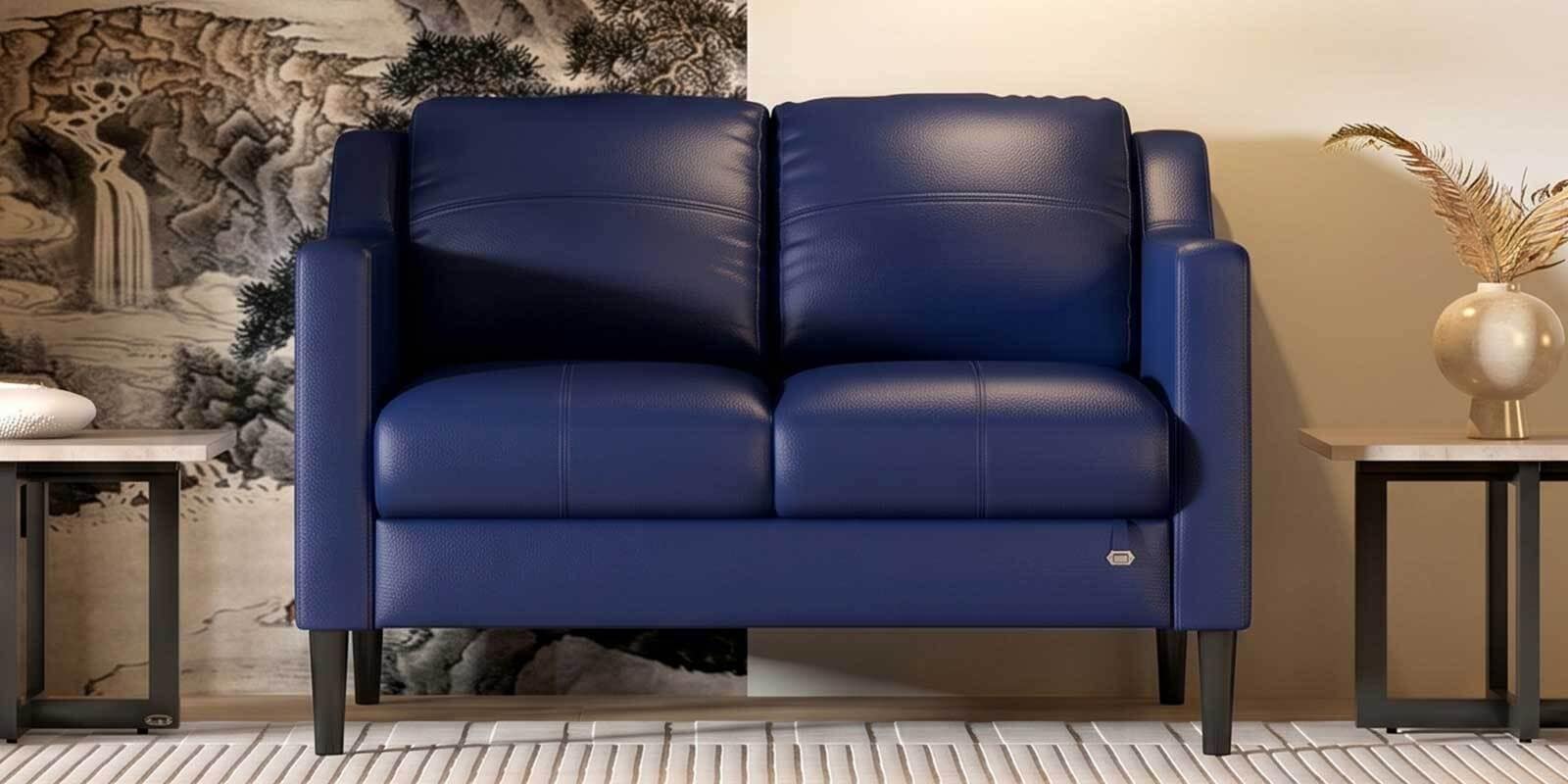 Jordana 2 Seater Sofa In Blue Colour With Matte Finish
