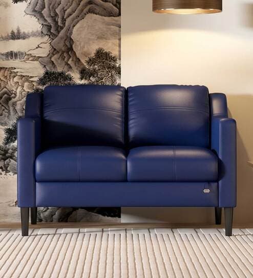 Jordana 2 Seater Sofa In Blue Colour With Matte Finish