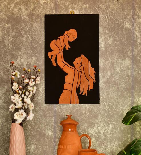 Joy Of Motherhood Brown Terracotta Showpiece