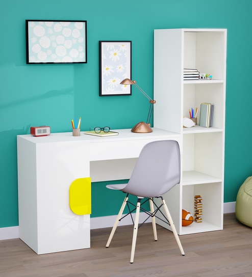 Joy Ride Study Table In White Colour