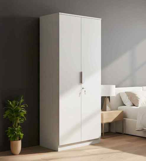 Joyce 2 door wardrobe in frosty white finish