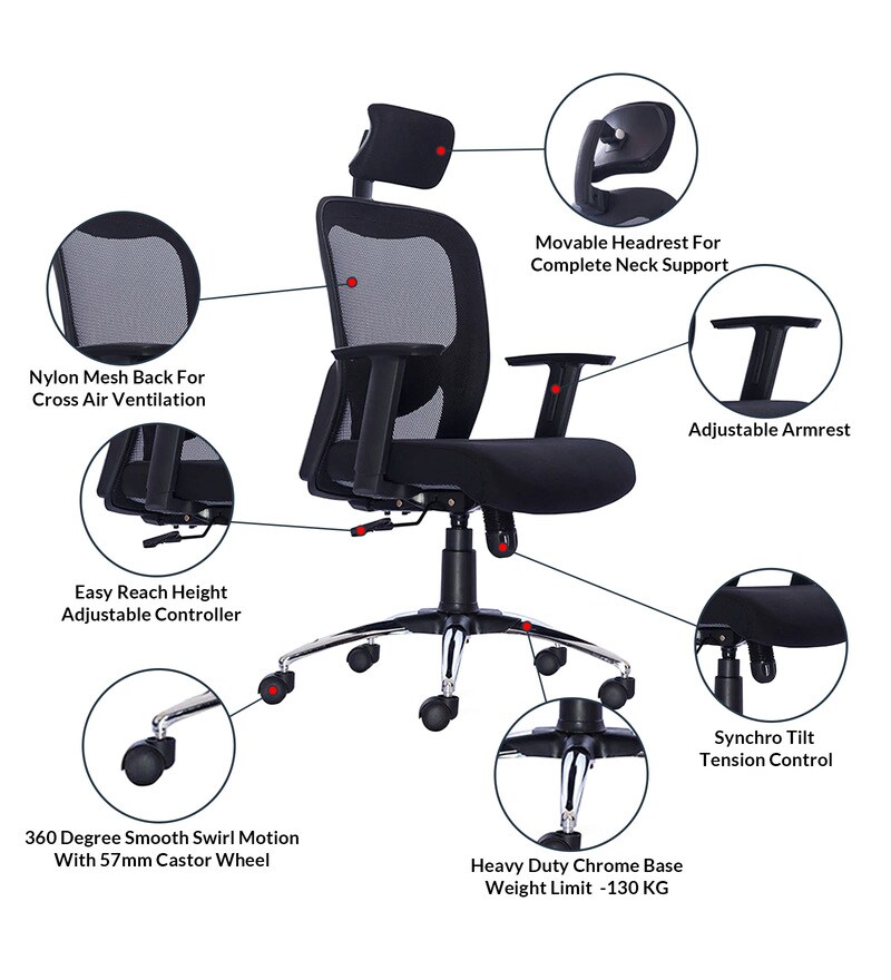 jordon ergonomic chair in black colour