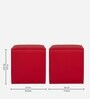 Joan Leatherette Pouffe in Red Colour