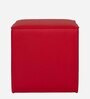 Joan Leatherette Pouffe in Red Colour