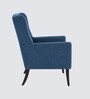 Joan Walnut Finish Boucle Chair In Blue Colour