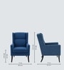 Joan Walnut Finish Boucle Chair In Blue Colour