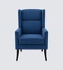 Joan Walnut Finish Boucle Chair In Blue Colour