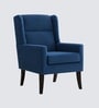 Joan Walnut Finish Boucle Chair In Blue Colour