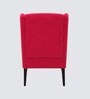 Joan Walnut Finish Boucle Wing Chair In Red Colour