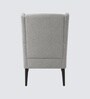 Joan Walnut Finish Boucle Chair In White Colour