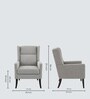 Joan Walnut Finish Boucle Chair In White Colour