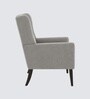 Joan Walnut Finish Boucle Chair In White Colour