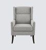 Joan Walnut Finish Boucle Chair In White Colour