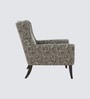 Joan Walnut Finish Printed Canvas Geometry Arm Chair In Green Colour Joan Walnut Finish Printed Canvas Geometry Arm Chair In Green Colour