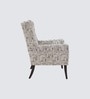 Joan Walnut Finish Printed Human Canvas Arm Chair In White Colour