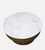 Joanna Marble Coffee Table In White & Gold Color