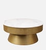 Joanna Marble Coffee Table In White & Gold Color