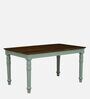 Joaquin Mango Wood 6 Seater Dining Set In Canary Green Finish