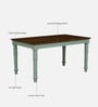 Joaquin Mango Wood 6 Seater Dining Set In Canary Green Finish With Bench
