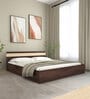 Joben Queen Size Bed In Walnut Melamine Finish With Box Storage