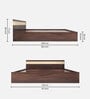 Joben Queen Size Bed In Walnut Melamine Finish With Box Storage